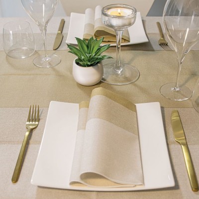 Zlato-krémové servítky z netkanej textílie Stoff Oro 44x44cm, Pack Service