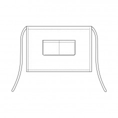 Barmanská zástera s vreckom 40x70cm, modrá s bielym pásikom, zn. Egochef 2