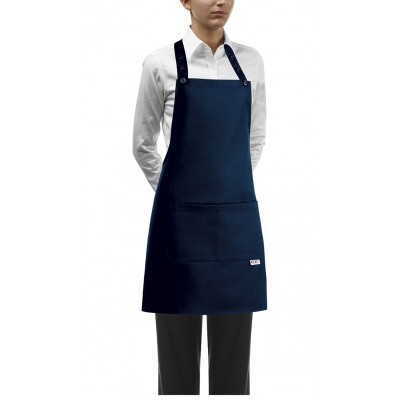 Čašnícka a kuchárska zástera okolo krku, 70x70cm, tmavo modrá, zn. Egochef