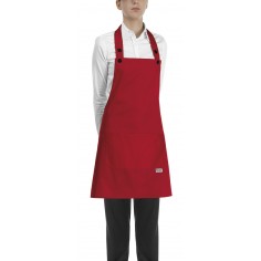 Čašnícka a kuchárska zástera okolo krku, 70x70cm, červená, zn. Egochef