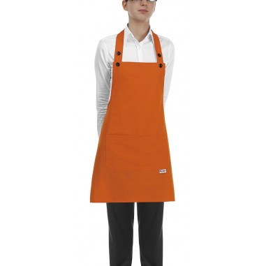 Čašnícka a kuchárska zástera okolo krku, 70x70cm, oranžová, zn. Egochef