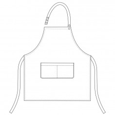 Čašnícka a kuchárska zástera okolo krku, 70x70cm, Chefwear, zn. Egochef 2