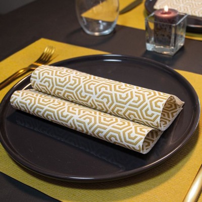 Kvalitné papierové servítky Logic Oro 40x40cm, zlato biele