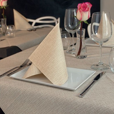 Servítky z netkanej textílie Jack caramel, 40x40cm ľanový efekt