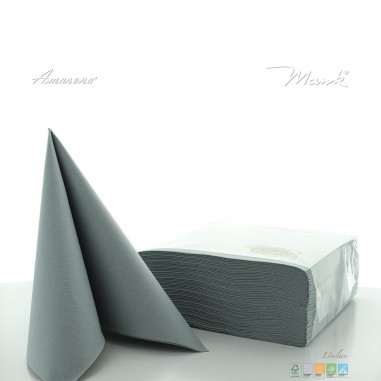 Šedé servítky z netkanej textílie 40x40cm, Mank