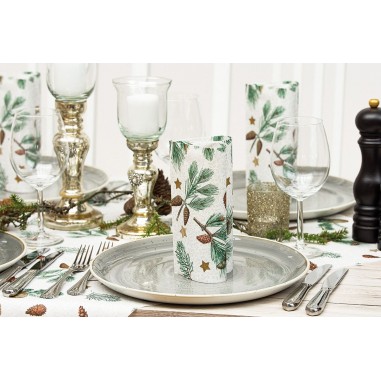 Vianočný obrus z netkanej textílie Pinea, 80x80cm