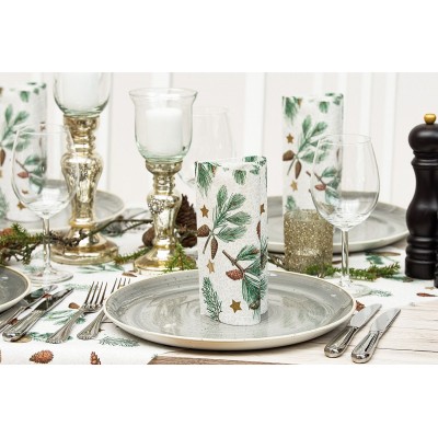 Vianočný obrus z netkanej textílie Pinea, 80x80cm