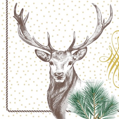 Poľovnícke servítky s jeleňom Gustav, netkaná textília, 40x40cm