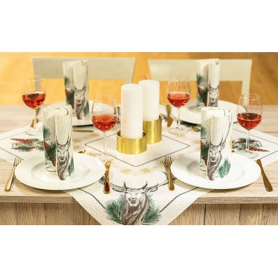 Poľovnícke servítky s jeleňom Gustav, netkaná textília, 40x40cm