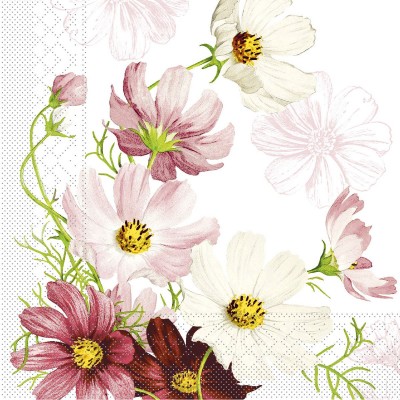 Kvetinové servítky Cosmea 40x40cm, papierové
