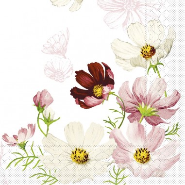 Kvetinové servítky Cosmea 40x40cm, papierové