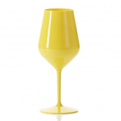 Nerozbitný plastový pohár na víno 470ml, žltý, limitovaná edícia