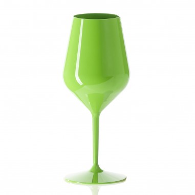 Nerozbitný plastový pohár na víno 470ml, zelený, limitovaná edícia
