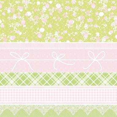 Servítky Hermine ružovo-zelené 40x40cm, netkaná...