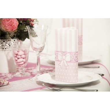 Slávnostné servítky Bine ružové, z netkanej...
