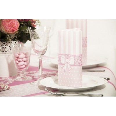 Slávnostné servítky Bine ružové, z netkanej textílie, 40x40cm, Mank