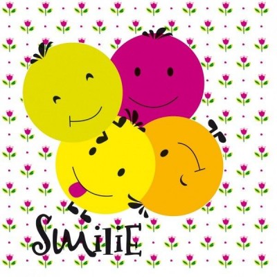 Detské servítky Smilie, z netkanej textílie, 40x40cm, Mank