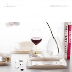 Nerozbitné dezertné taniere, 18x18cm, perleťovo biele 2