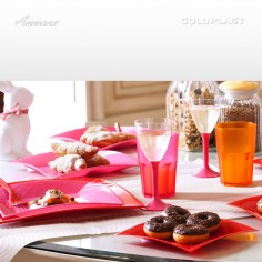 Nerozbitné dezertné taniere, 18x18cm, červené 2