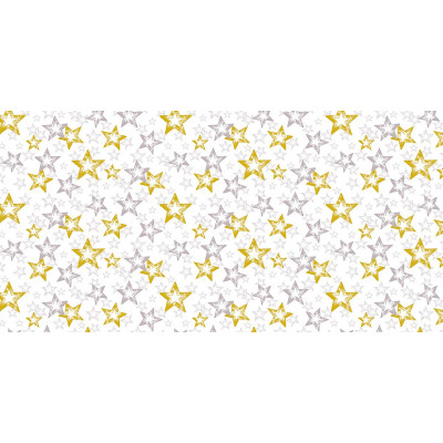 Vianočná štóla na stôl Allison, zlaté a strieborné hviezdy, 0,4x24m