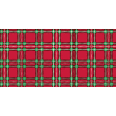 Károvaná vianočná štóla Charles, netkaná textília, 0,4x24m