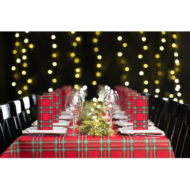 Károvaná vianočná štóla Charles, netkaná textília, 0,4x24m