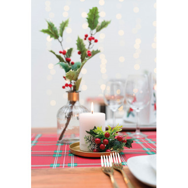 Károvaná vianočná štóla Charles, netkaná textília, 0,4x24m