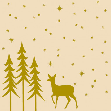 Vianočné servítky Liane, krémovo-zlaté, 40x40cm