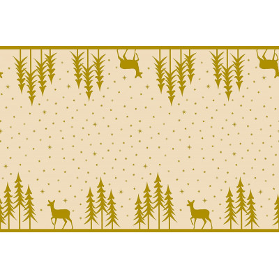 Vianočný behúň na stôl Liane, zlato-krémový,  netkaná textília, 0,4x24m