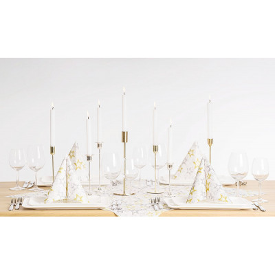 Vianočný obrus zlaté a strieborné hviezdy Allison, 80x80cm