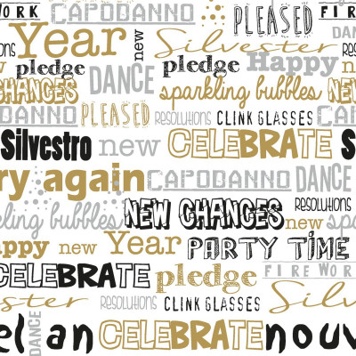 Koktejlové silvestrovské servítky San Silvestro, 25x25cm, netkaná textília, 200 ks