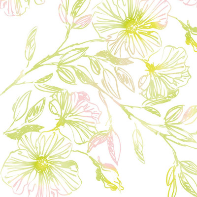 Kvetované servítky Kelani 40x40cm, papierové / 100 ks