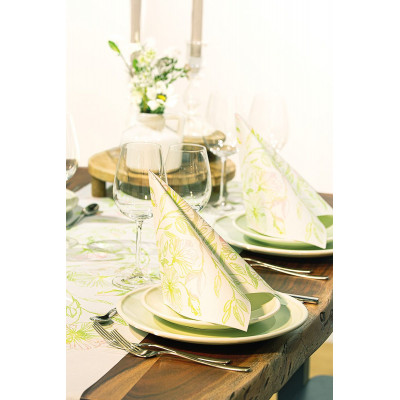 Kvetované servítky Kelani 40x40cm, papierové / 100 ks