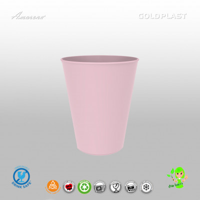Nerozbitný plastový pohár Conico 330ml, ružový, extra pevný