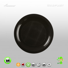 Plastový tanier na dezert , Ø 18,5cm, čierny, nerozbitý