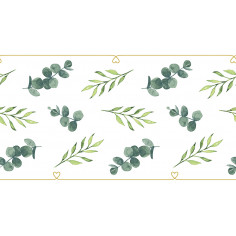 Slávnostná stredová šerpa na stôl Eukalyptus, 33cmx20m, netkaná textília