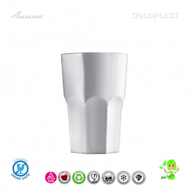 Koktailový plastový pohár ROX 250ml, nerozbitný, biely