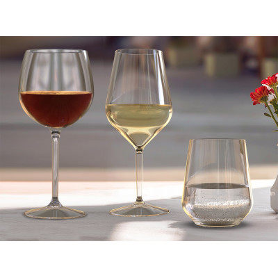 Nerozbitný plastový pohár Elegance 390ml, transparent