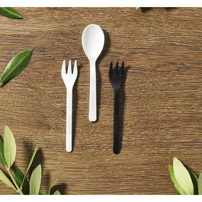 Kompostovateľné mini vidličky 10cm, transparent, recyklovateľné
