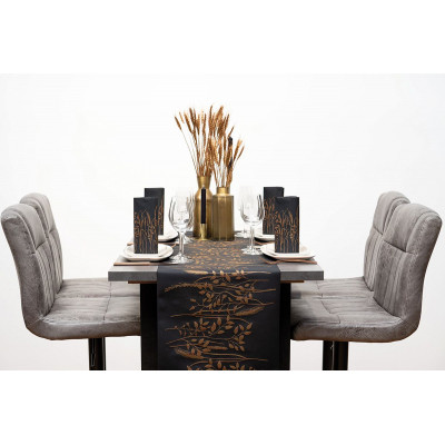 Čierno-zlaté servítky z netkanej textílie David 40x40cm