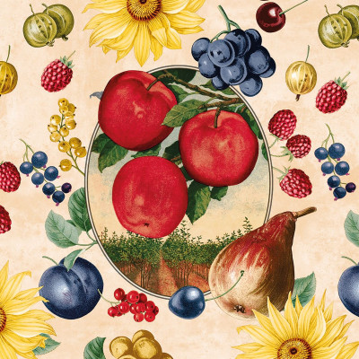 Jarné/jesenné servítky Adele s ovocím, 40x40cm, netkaná textília