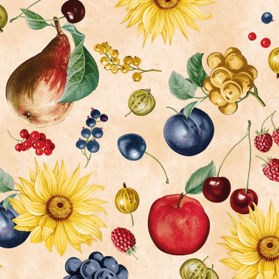 Jarné/jesenné servítky Adele s ovocím, 40x40cm, netkaná textília