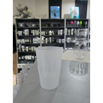 Nerozbitné plastové poháre na pivo/nealko Conico 350ml, mliečne