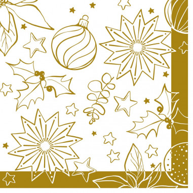 Vianočné servítky Milan biele, netkaná...