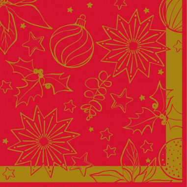 Vianočné servítky Milan červené, netkaná...