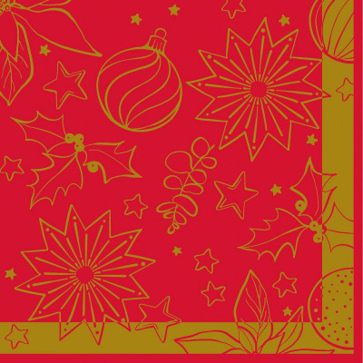 Vianočné servítky Milan červené, netkaná textília, 40x40cm