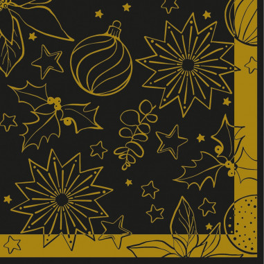 Vianočné servítky Milan čierne, netkaná...