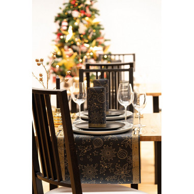 Vianočné servítky Milan čierne, netkaná...