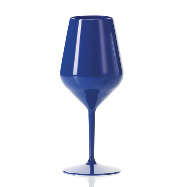 Nerozbitný plastový pohár na víno 470ml, tmavo modré