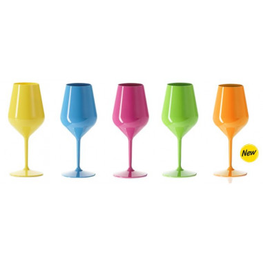 Nerozbitné plastové poháre na víno 470ml, fialové